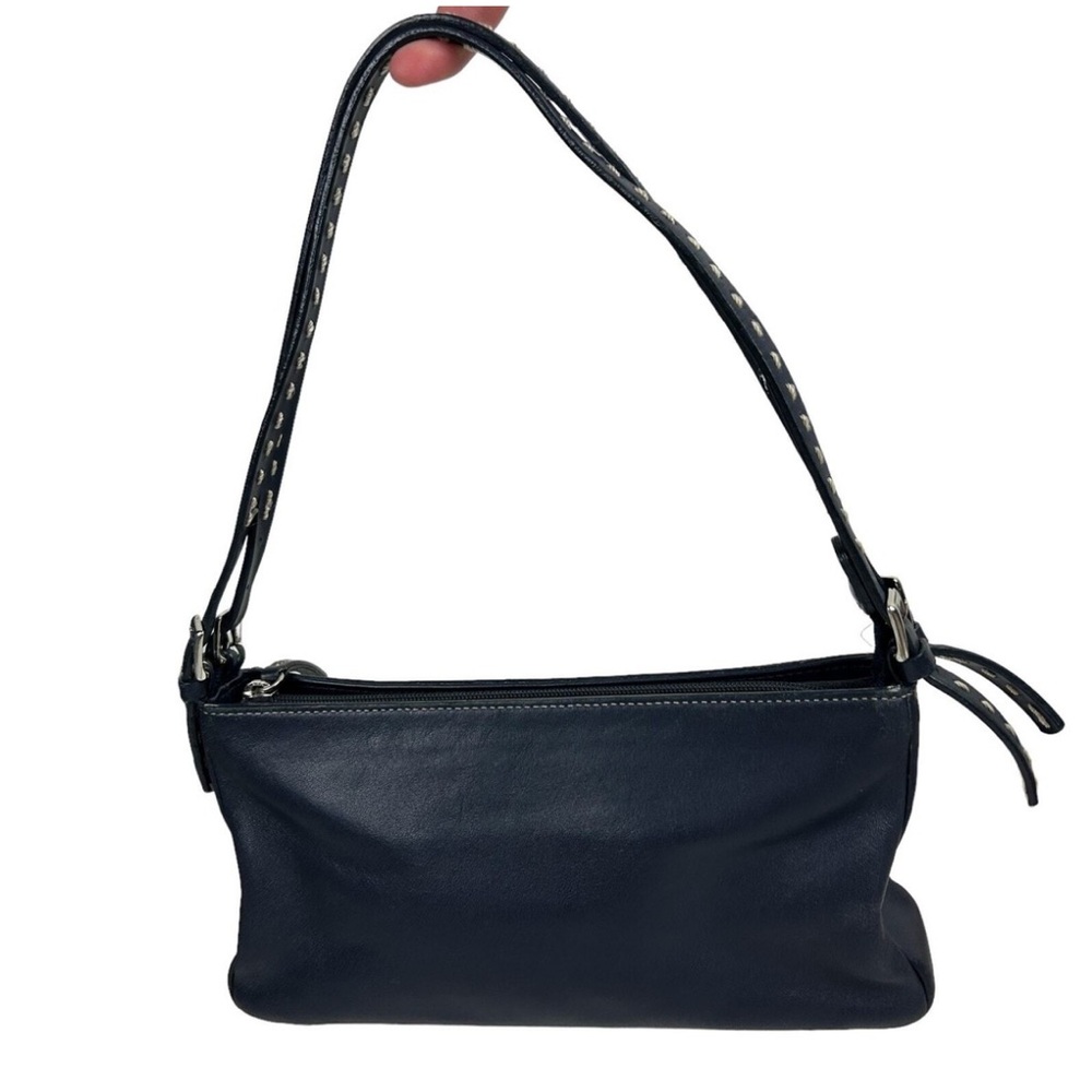 Loft Ann Taylor Blue Leather Y2K Top Handle Mini Shoulder Bag